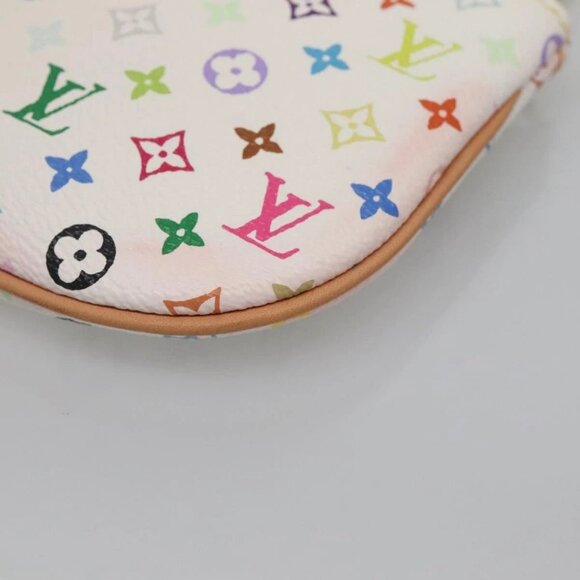 LOUIS VUITTON Monogram Multicolor Pochette MM Pouch White M60028 LV Auth 134908V - Picture 3 of 16